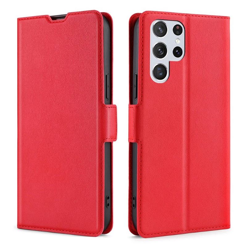 Lederhüllen Für Samsung Galaxy S22 Ultra 5G Minimalistisches Business Aus Kunstleder