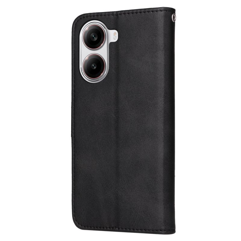 Lederhüllen Für Poco X7 Pro 5g Glattes Kunstleder Mit Riemen