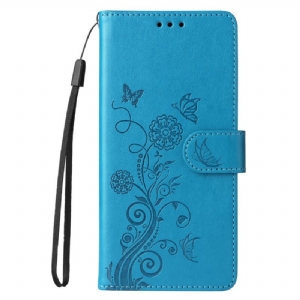 Lederhüllen Poco X7 Pro 5g Blumen-lanyard