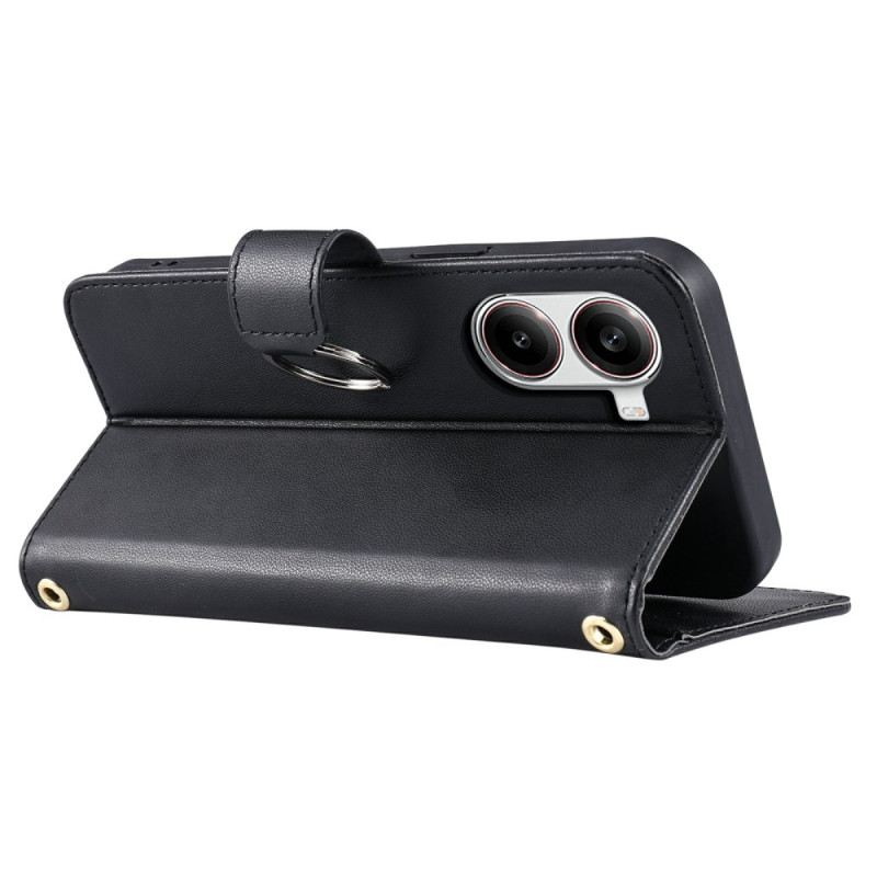 Lederhüllen Poco X7 Pro 5g Gestepptes Design Mit Schlüsselband Und Schultergurt