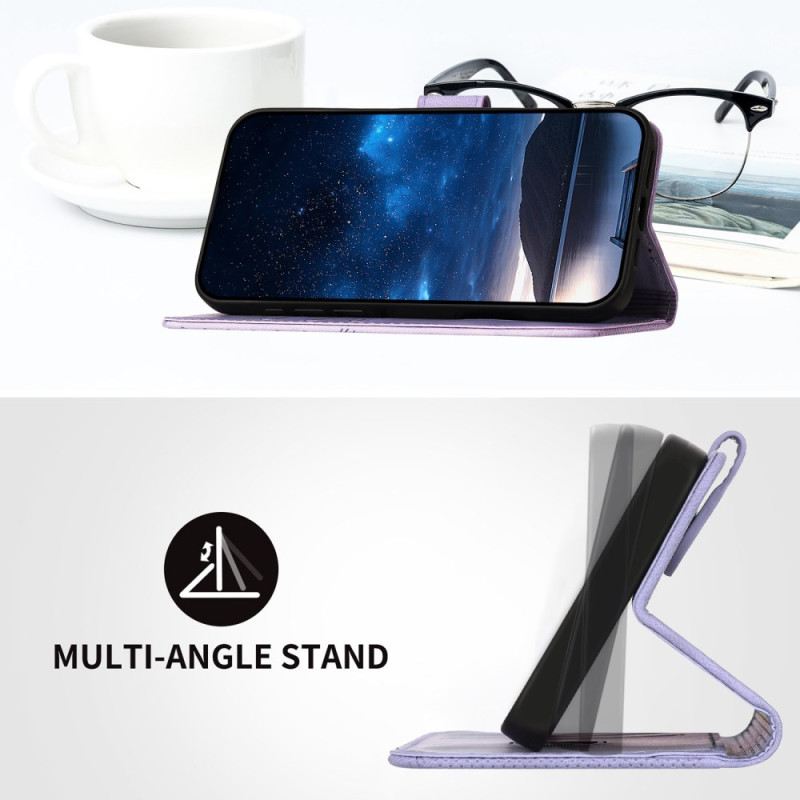 Lederhüllen Poco X7 Pro 5g Handyhülle Geometrisches Muster Und Schmetterlinge