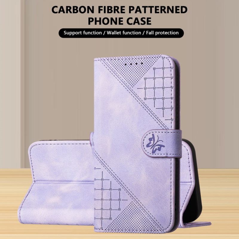 Lederhüllen Poco X7 Pro 5g Handyhülle Geometrisches Muster Und Schmetterlinge