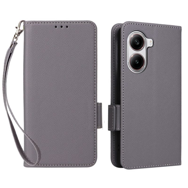 Lederhüllen Poco X7 Pro 5g Handyhülle Kunstleder In Litschi Mit Riemen