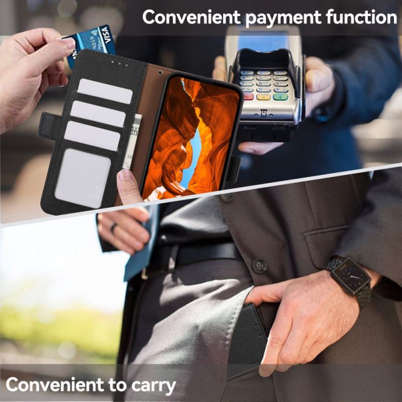 Lederhüllen Poco X7 Pro 5g Handyhülle Litschi-kunstleder