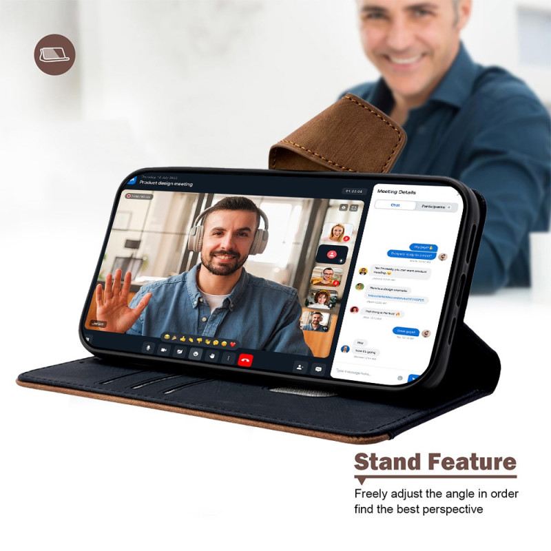 Lederhüllen Poco X7 Pro 5g Zweifarbiger Retro-stil