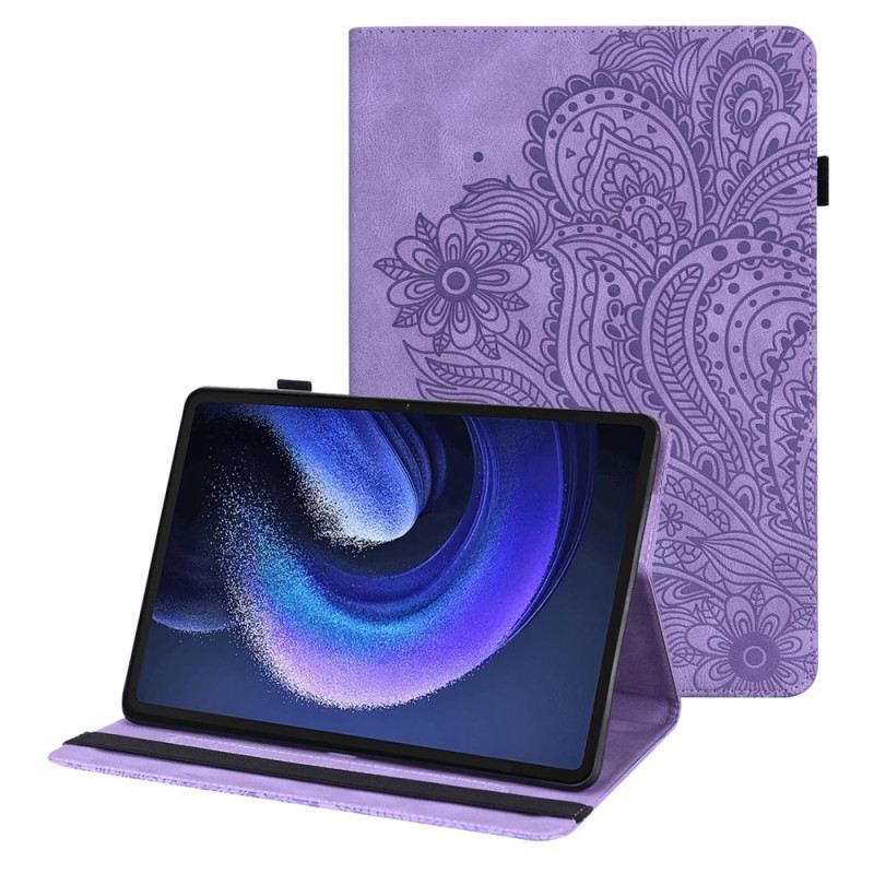 Case Xiaomi Pad 6 Florale Lederoptik