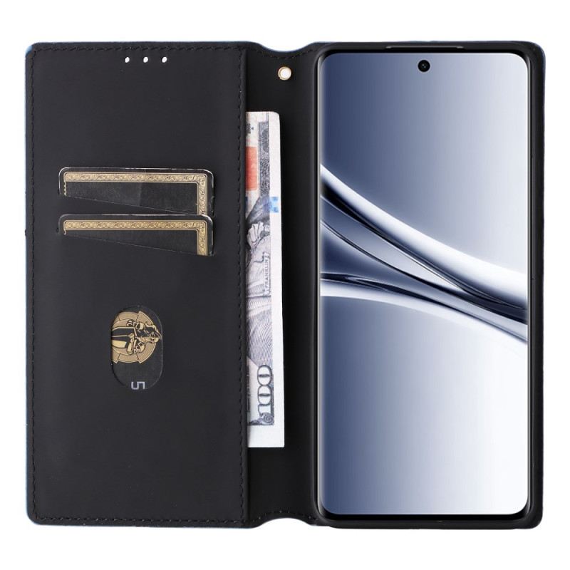 Flip Case Xiaomi Redmi Note 15 5g Handyhülle Graviertes Rautenmuster