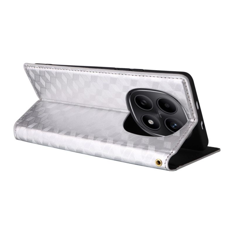 Flip Case Xiaomi Redmi Note 15 5g Handyhülle Graviertes Rautenmuster