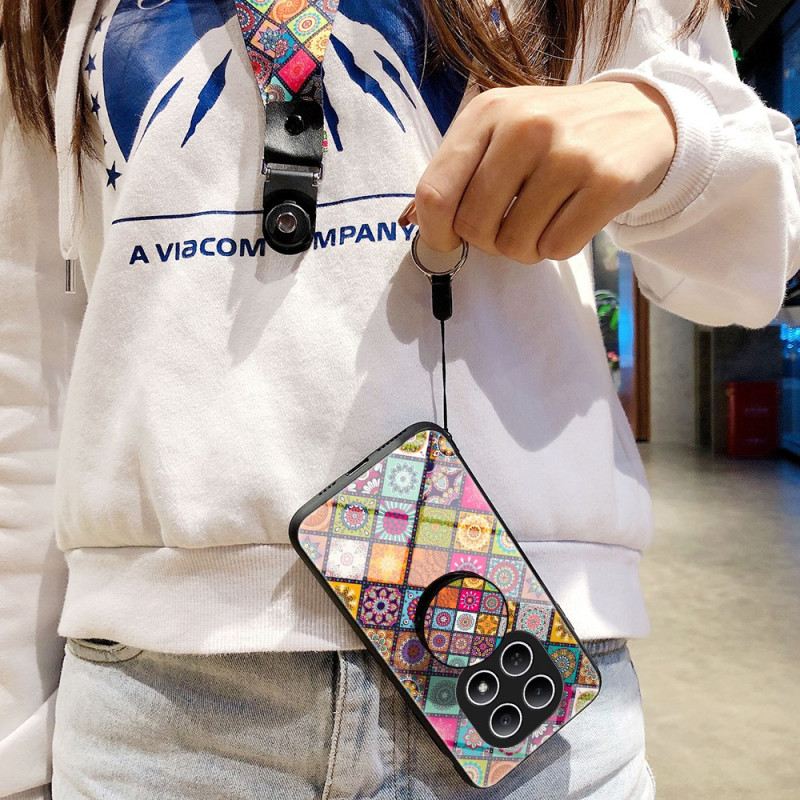 Hülle Xiaomi Redmi Note 15 5g Handyhülle Patchwork-ständer Und -tragegurt