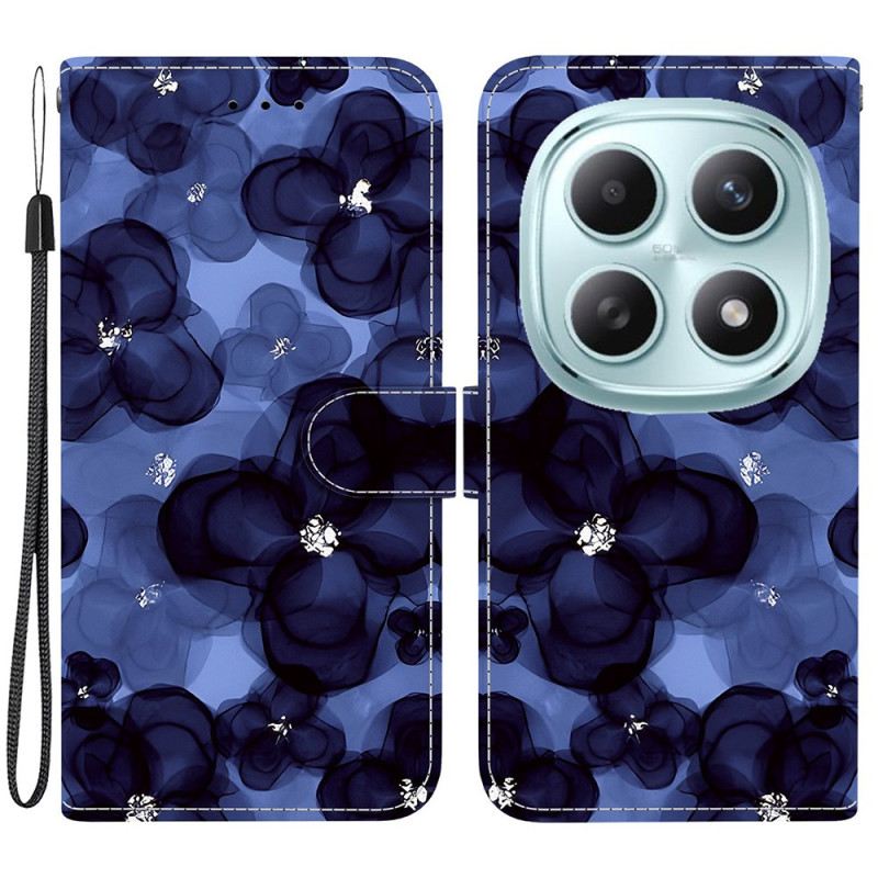 Lederhüllen Für Xiaomi Redmi Note 15 5g Blaue Blumen
