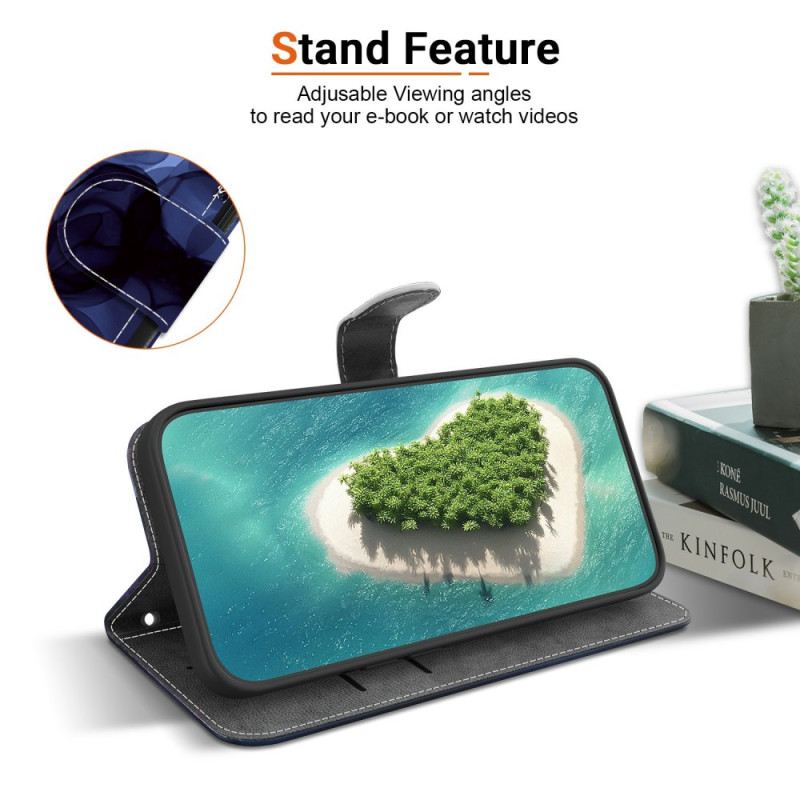 Lederhüllen Für Xiaomi Redmi Note 15 5g Blaue Blumen