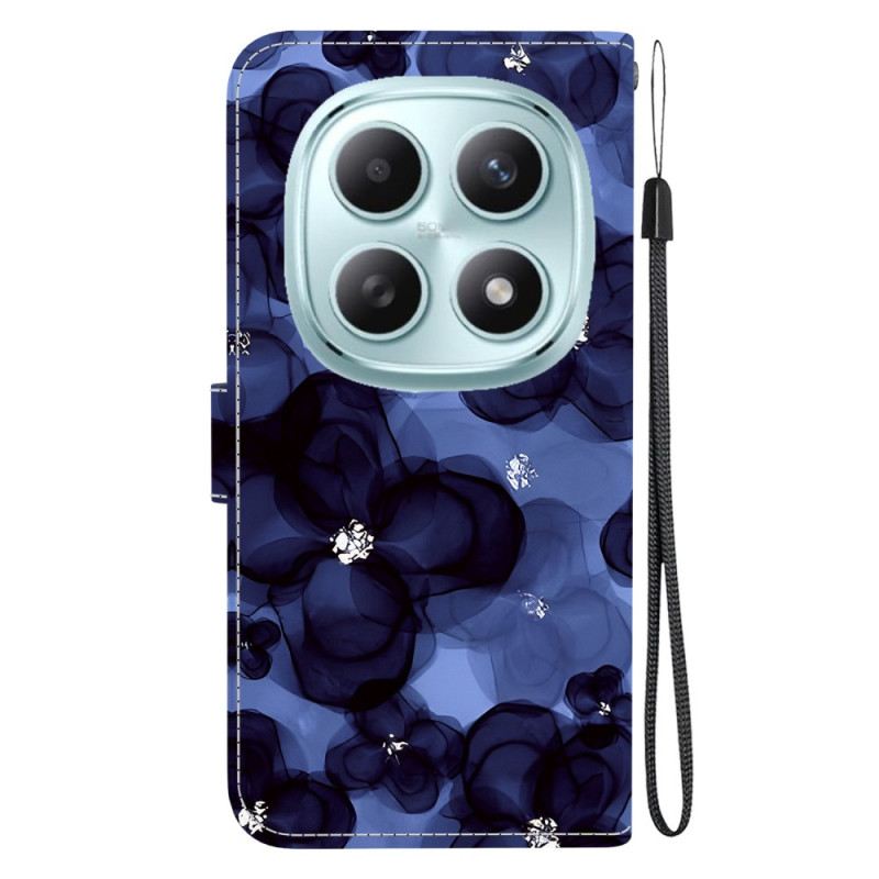 Lederhüllen Für Xiaomi Redmi Note 15 5g Blaue Blumen