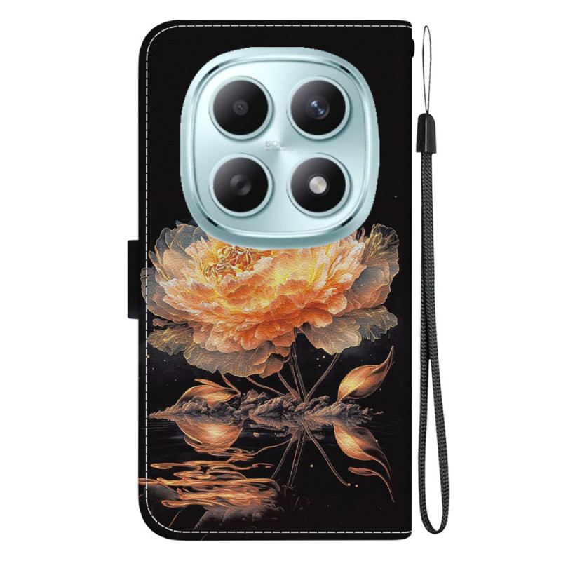 Lederhüllen Für Xiaomi Redmi Note 15 5g Goldene Pfingstrose