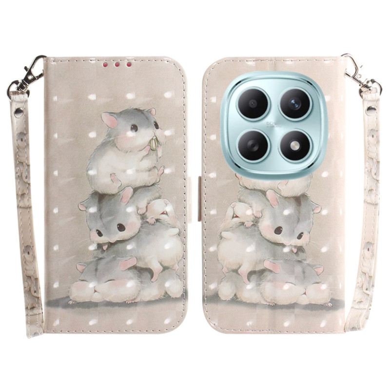 Lederhüllen Für Xiaomi Redmi Note 15 5g Hamster Mit Umhängeband