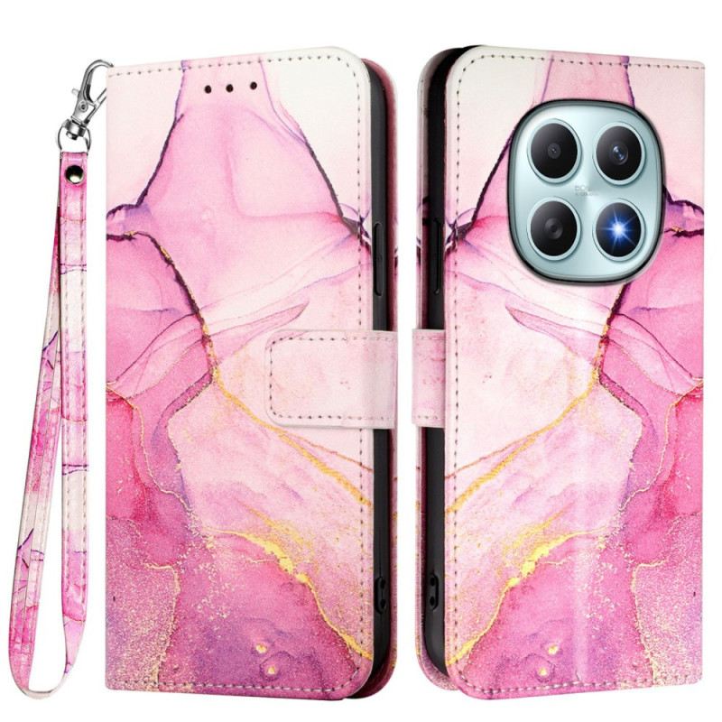 Lederhüllen Für Xiaomi Redmi Note 15 5g Marmormuster Mit Riemen
