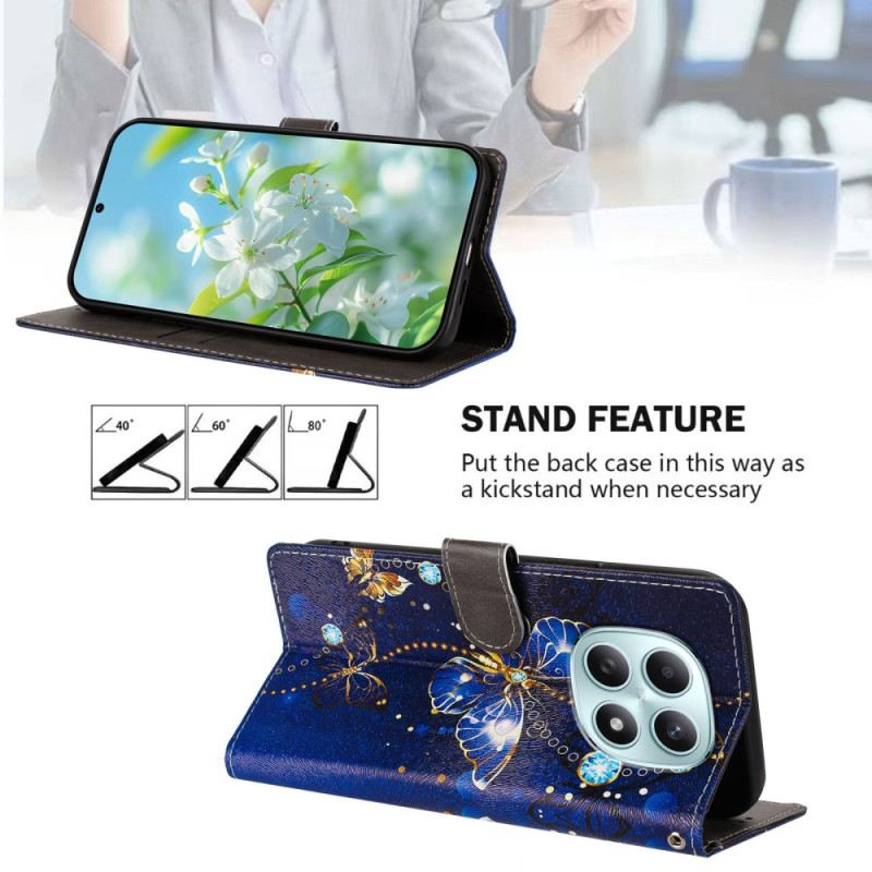 Lederhüllen Xiaomi Redmi Note 15 5g Blauer Schmetterling
