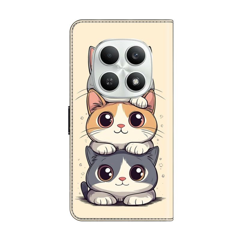 Lederhüllen Xiaomi Redmi Note 15 5g Gestapelte Katzen