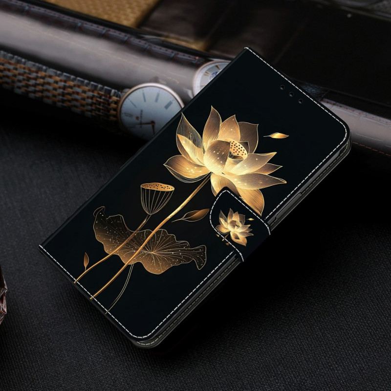 Lederhüllen Xiaomi Redmi Note 15 5g Goldener Lotus