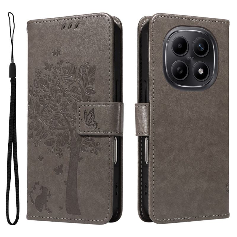 Lederhüllen Xiaomi Redmi Note 15 5g Handyhülle Katzen- Und Baummuster