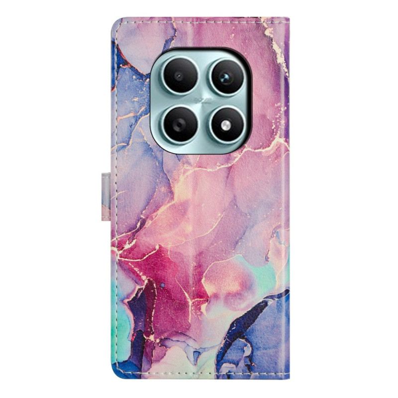 Lederhüllen Xiaomi Redmi Note 15 5g Handyhülle Rosa-grüner Marmor