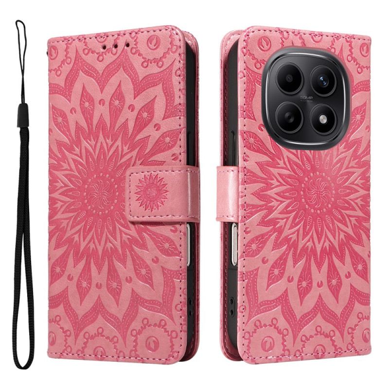 Lederhüllen Xiaomi Redmi Note 15 5g Handyhülle Sonnenblumenmuster