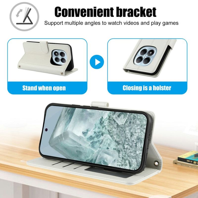 Lederhüllen Xiaomi Redmi Note 15 5g Handyhülle Ständer Und Handgelenkschlaufe