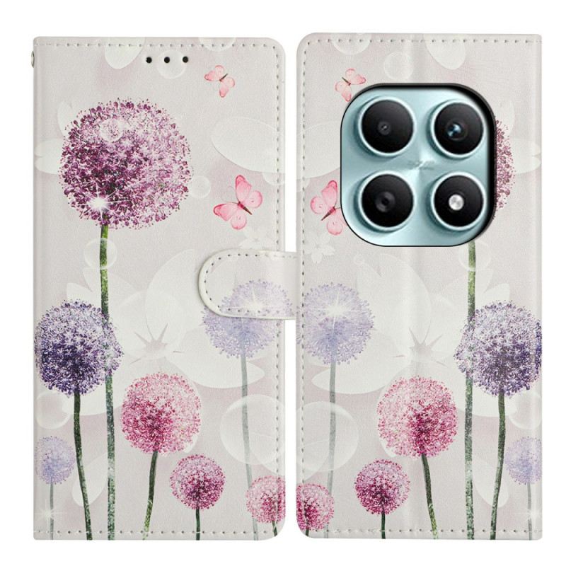 Lederhüllen Xiaomi Redmi Note 15 5g Löwenzahnmuster