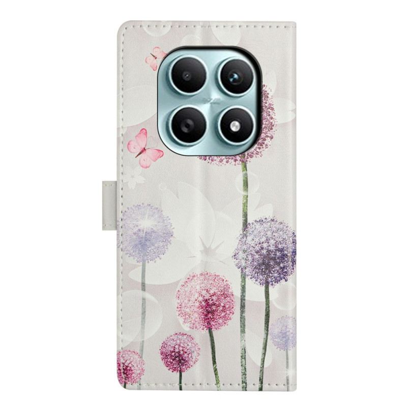 Lederhüllen Xiaomi Redmi Note 15 5g Löwenzahnmuster