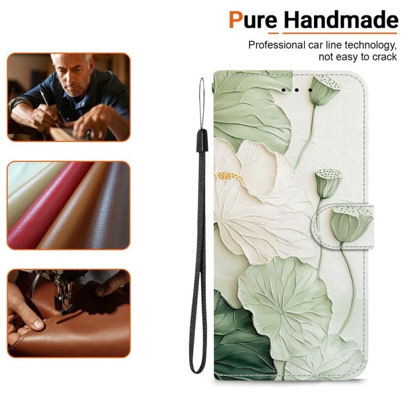 Lederhüllen Xiaomi Redmi Note 15 5g Lotus-muster