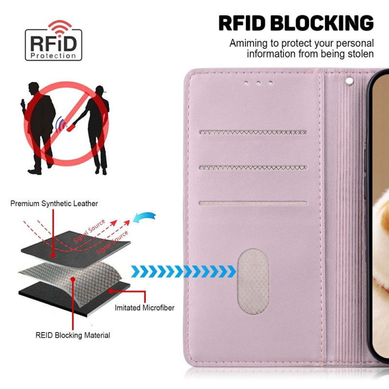 Lederhüllen Xiaomi Redmi Note 15 5g Rfid-blockierung Und Katzenmuster