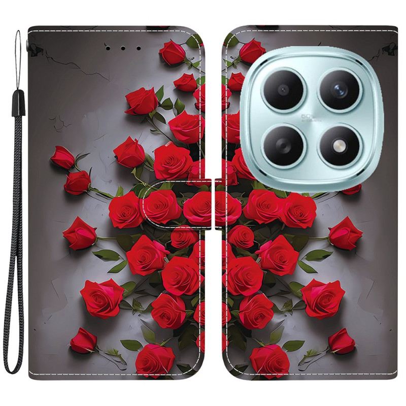 Lederhüllen Xiaomi Redmi Note 15 5g Rote Rosen