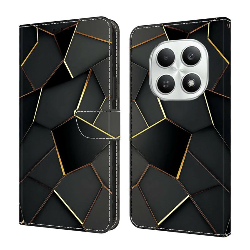Lederhüllen Xiaomi Redmi Note 15 5g Schwarz-gold-muster