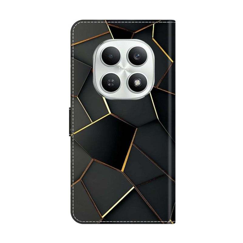 Lederhüllen Xiaomi Redmi Note 15 5g Schwarz-gold-muster