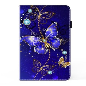 Case iPad (2025) Blaue Und Goldene Schmetterlinge