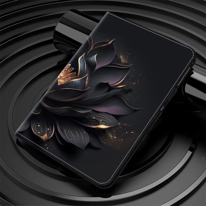 Case iPad (2025) Schwarze Rose