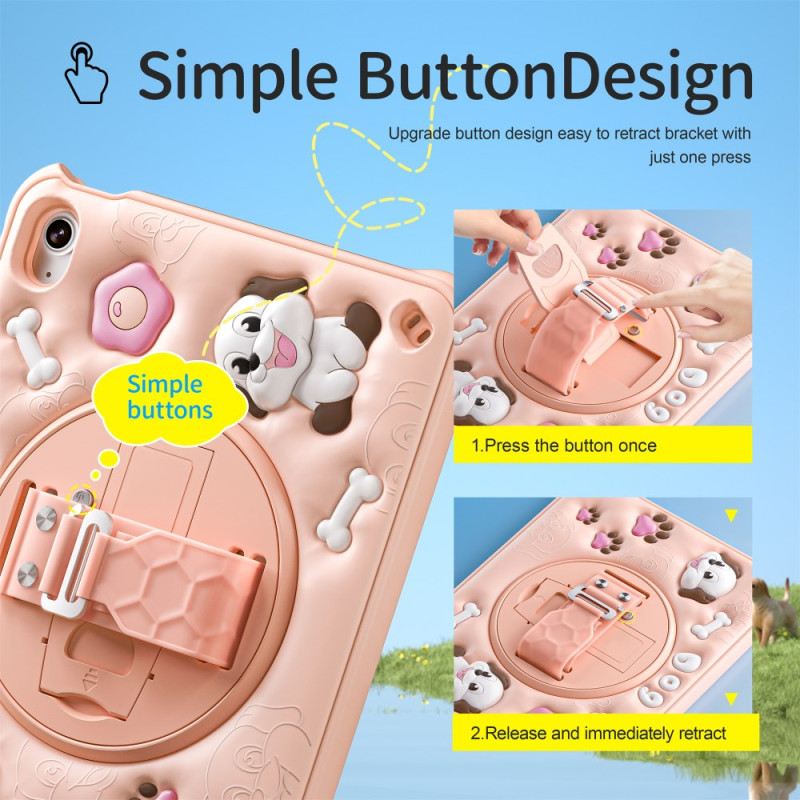 Hülle Für iPad (2025) Hunde-schultergurt Und Ständer Für Kinder