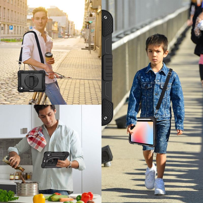 Hülle Für iPad (2025) Zweifarbiger Ständer Und Schultergurt