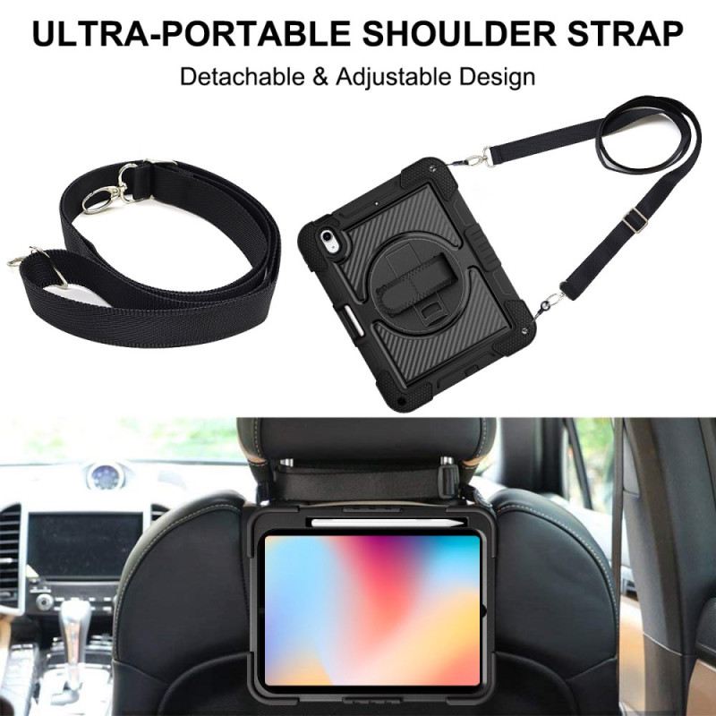 Hülle Für iPad (2025) Zweifarbiger Ständer Und Schultergurt