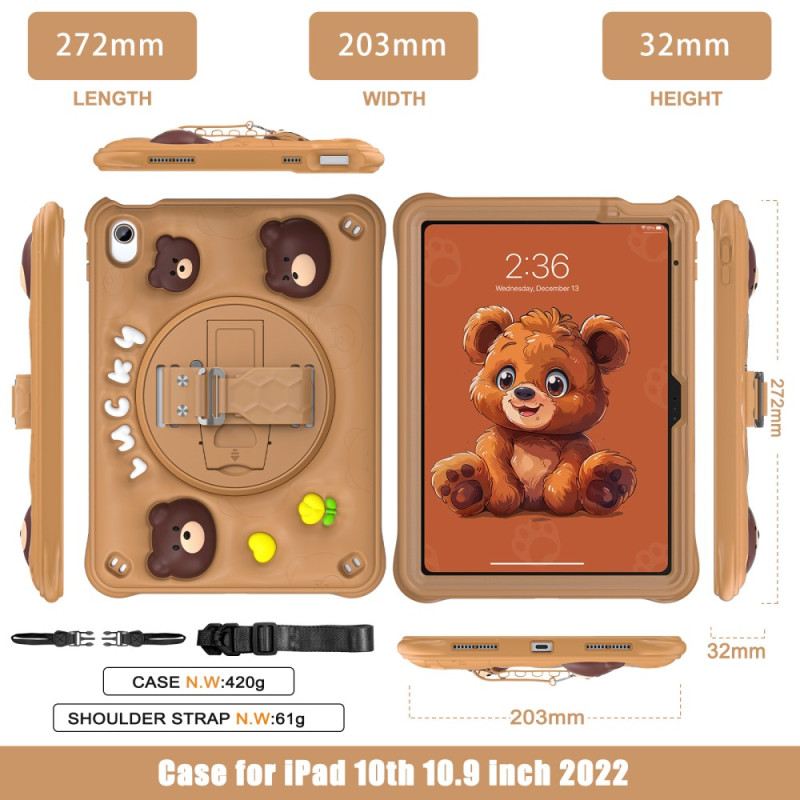 Hülle iPad (2025) Bären-gurt Und Schultergurt Für Kinder