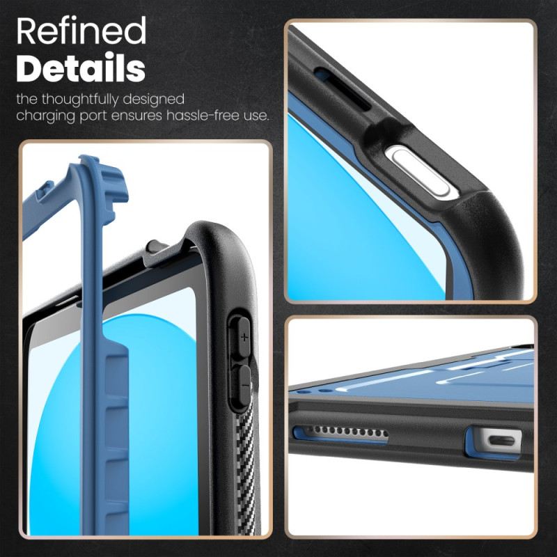 Hülle iPad (2025) Integrierter Ständer Und Gurt