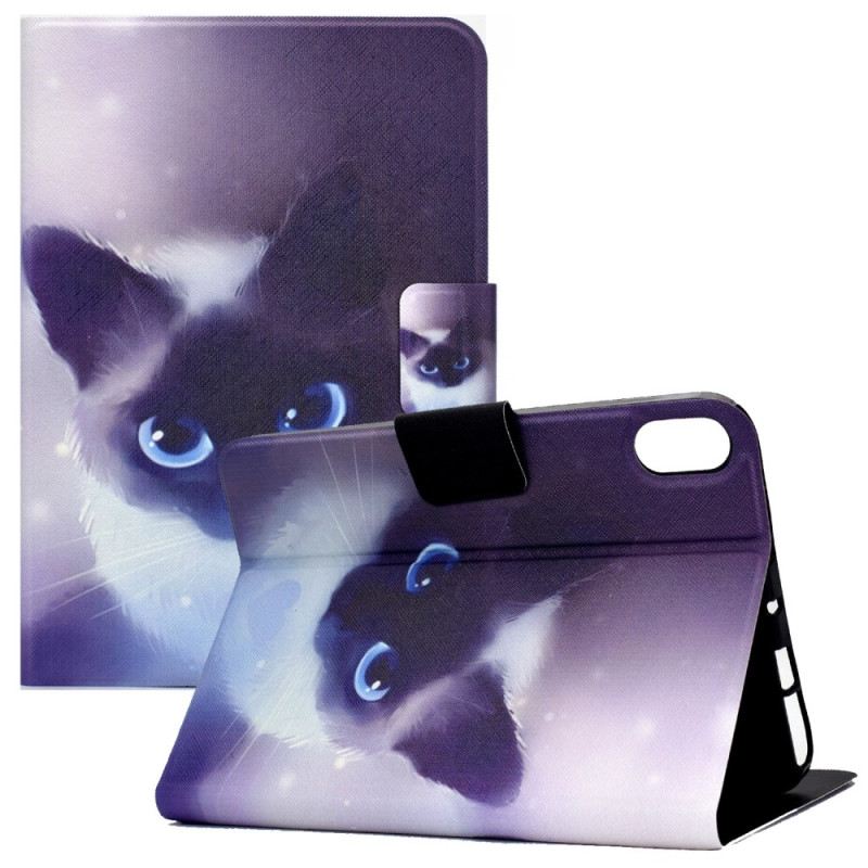 Lederhüllen Für iPad (2025) Blauäugige Katze