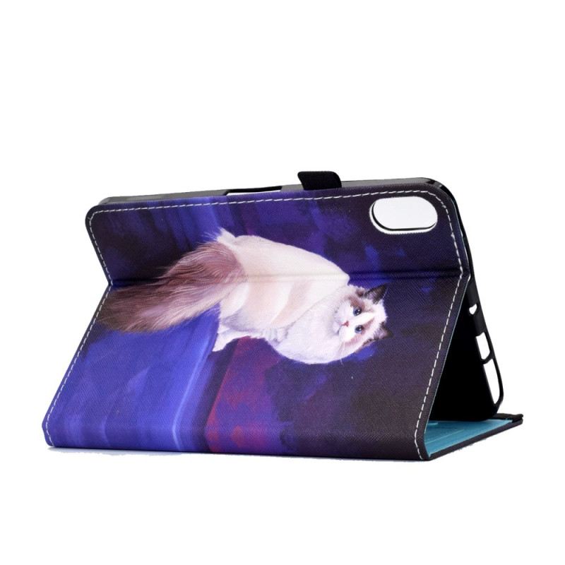 Lederhüllen Für iPad (2025) Weiße Katze