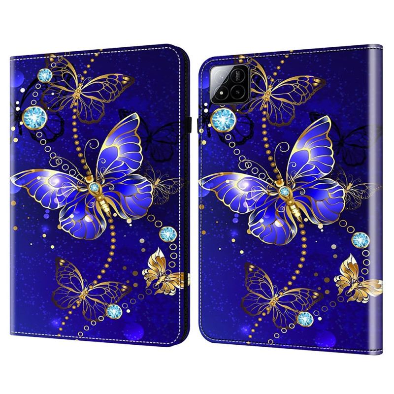 Case Für Xiaomi Pad 7 / 7 Pro Blaue Schmetterlinge Und Diamanten