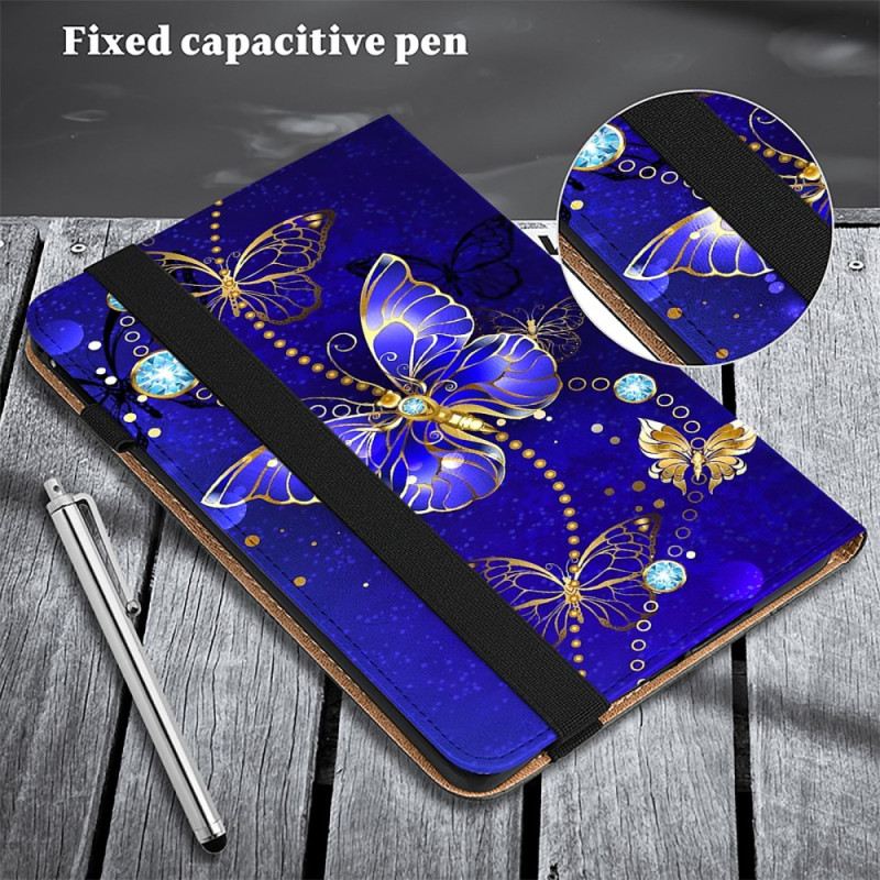 Case Für Xiaomi Pad 7 / 7 Pro Blaue Schmetterlinge Und Diamanten