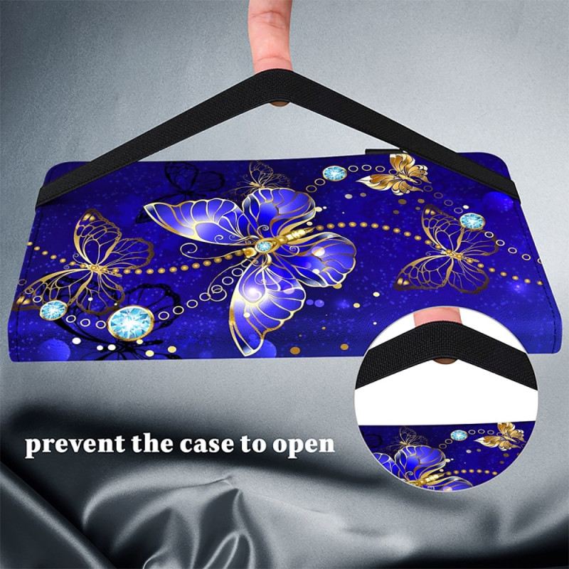 Case Für Xiaomi Pad 7 / 7 Pro Blaue Schmetterlinge Und Diamanten