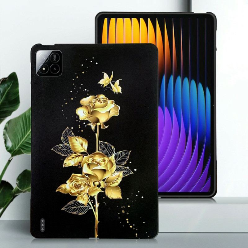 Hülle Xiaomi Pad 7 / 7 Pro Handyhülle Goldene Rosen Und Schmetterlinge