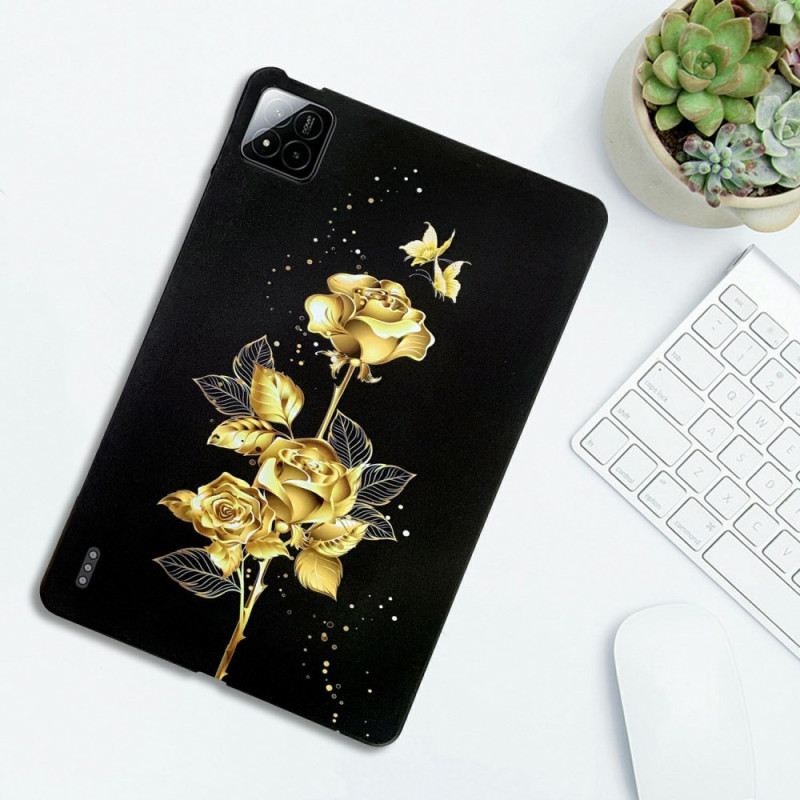Hülle Xiaomi Pad 7 / 7 Pro Handyhülle Goldene Rosen Und Schmetterlinge