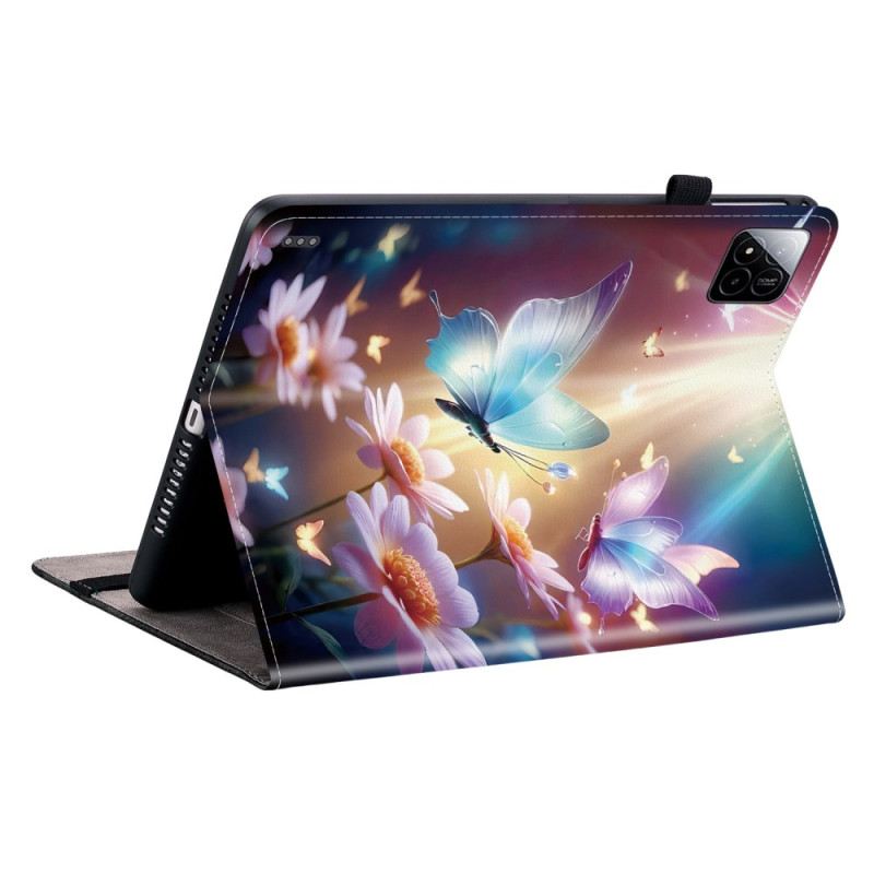 Lederhüllen Xiaomi Pad 7 / 7 Pro Handyhülle Leuchtende Schmetterlinge