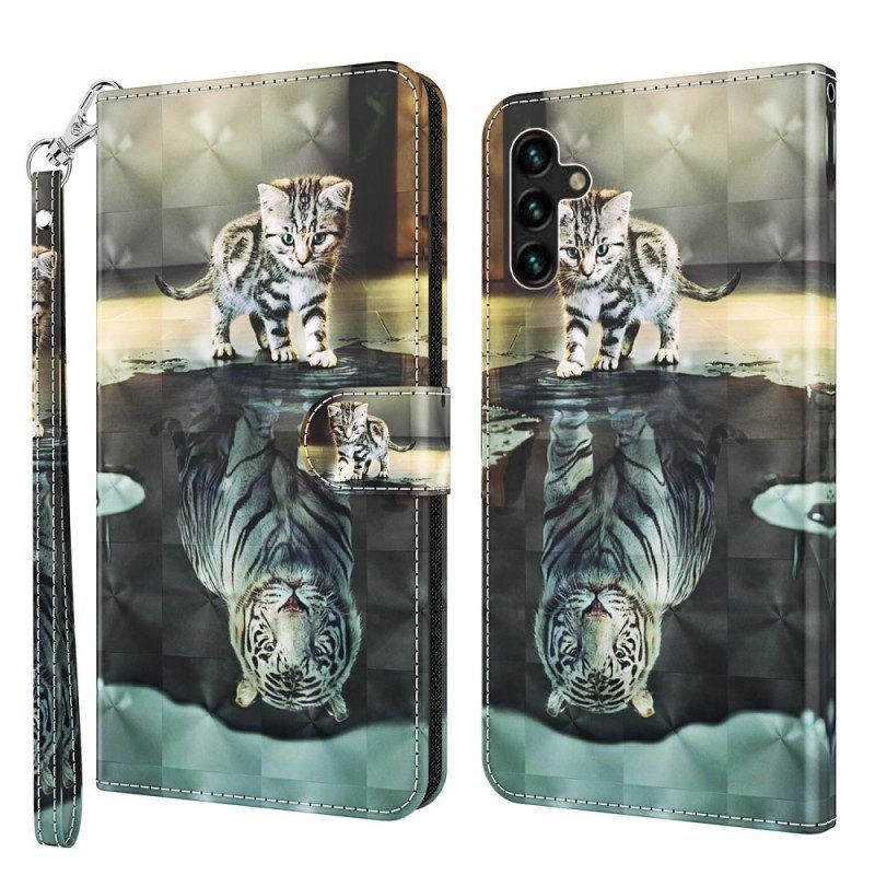 Flip Case Für Samsung Galaxy A13 5G / A04s Ernest Der Tiger