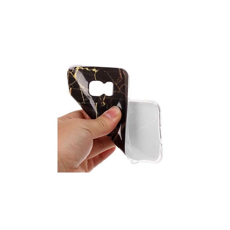 Hülle Für Samsung Galaxy S7 Marmor - Schwarz / Gold